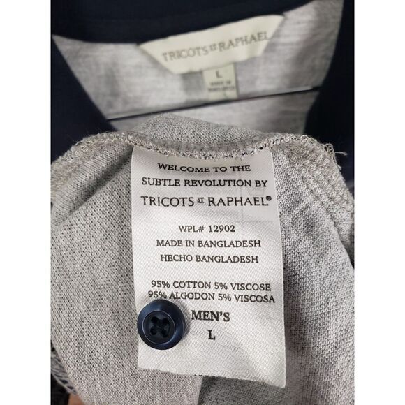 Tricots St Raphael Palm Leaves Tropical Polo Mens Size L 95% Mercerized Cotton - Picture 3 of 6